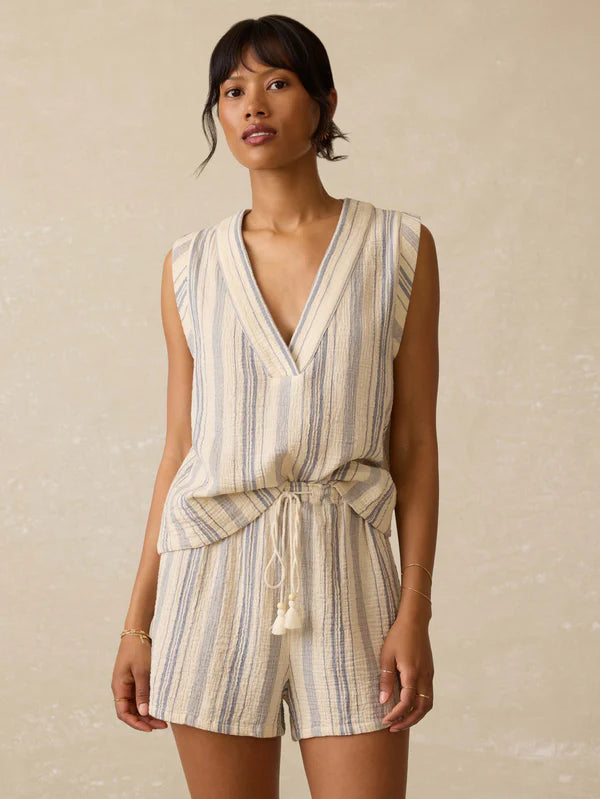 Faherty Dune Cotton Gauze Drawstring Short