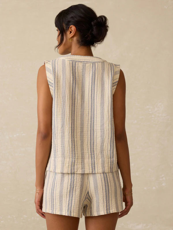 Faherty Dune Cotton Gauze Sleeveless Popover