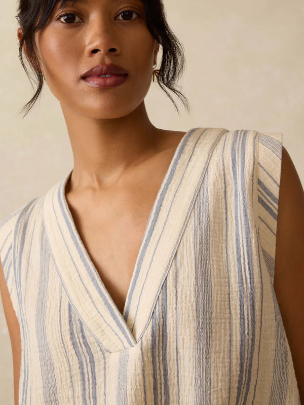 Faherty Dune Cotton Gauze Sleeveless Popover