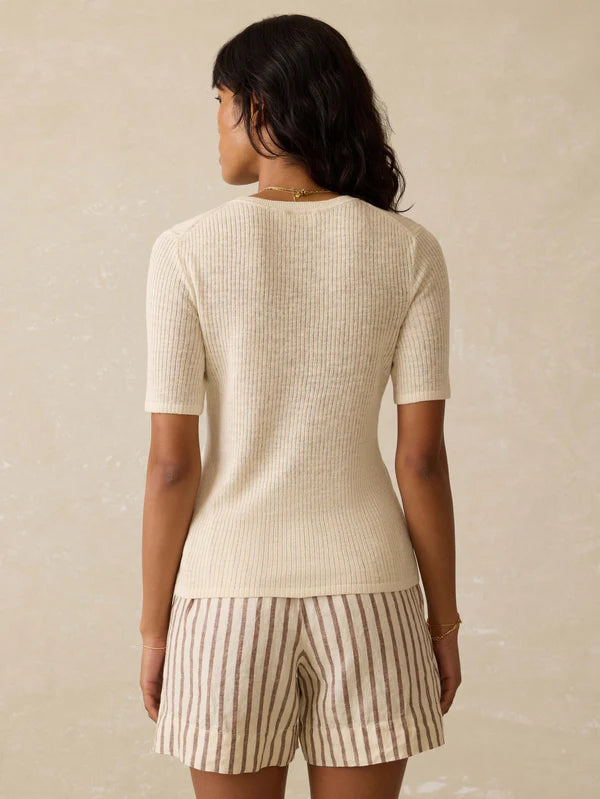 Faherty Miramar Linen Mini Rib Tee