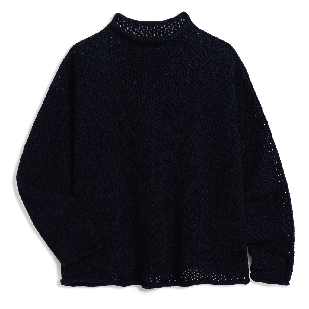 Frank & Eileen Monterey Pointelle Rolled Funnel Neck Sweater