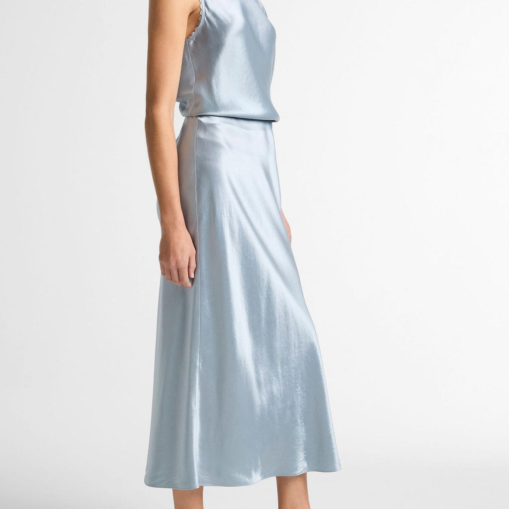Vince Satin Side-Slit Slip Skirt