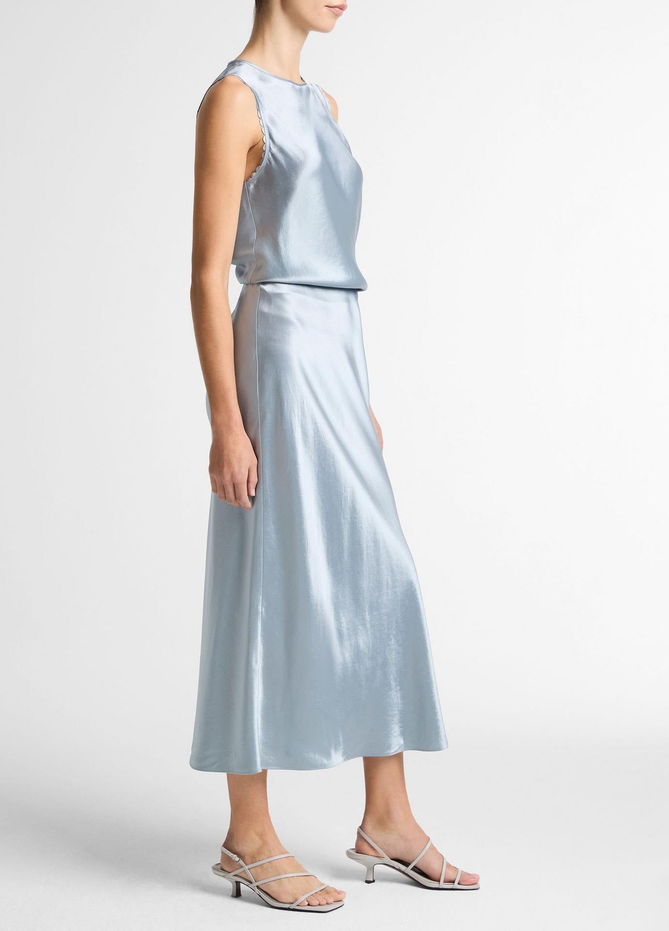 Vince Satin Side-Slit Slip Skirt
