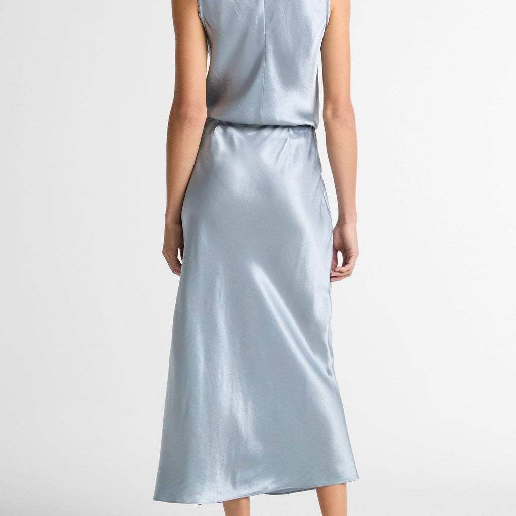 Vince Satin Side-Slit Slip Skirt