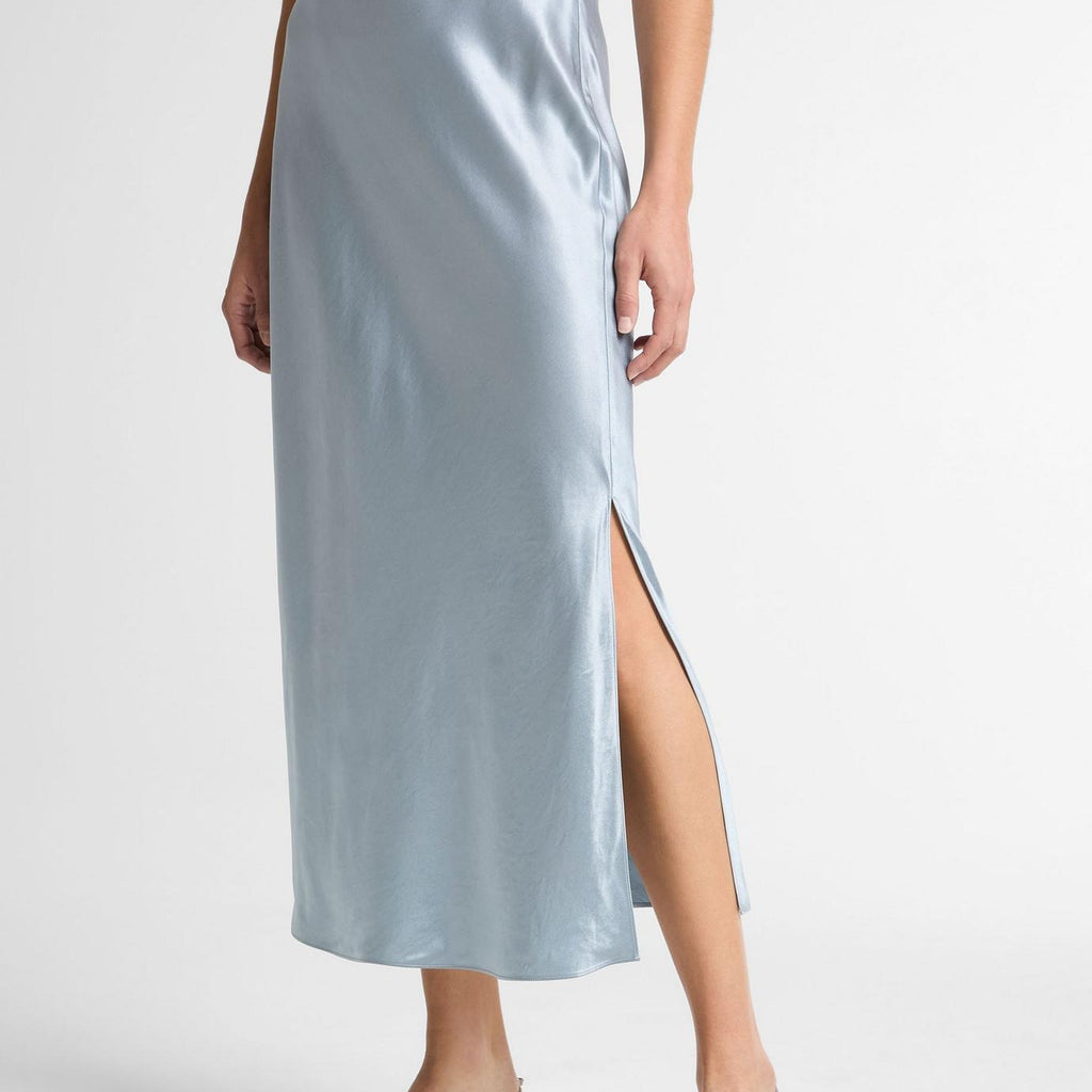 Vince Satin Side-Slit Slip Skirt