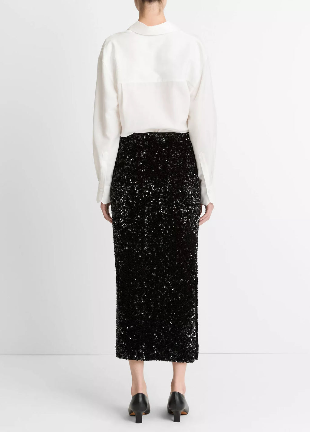 Vince Sequined Velvet Column Skirt
