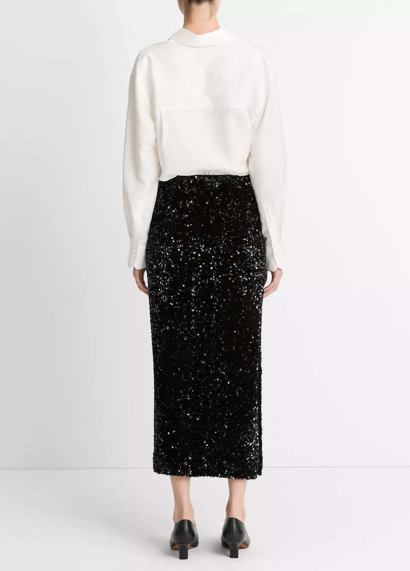 Vince Sequined Velvet Column Skirt