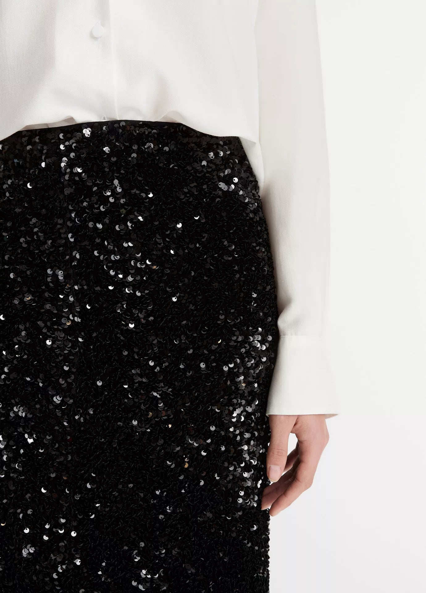 Vince Sequined Velvet Column Skirt