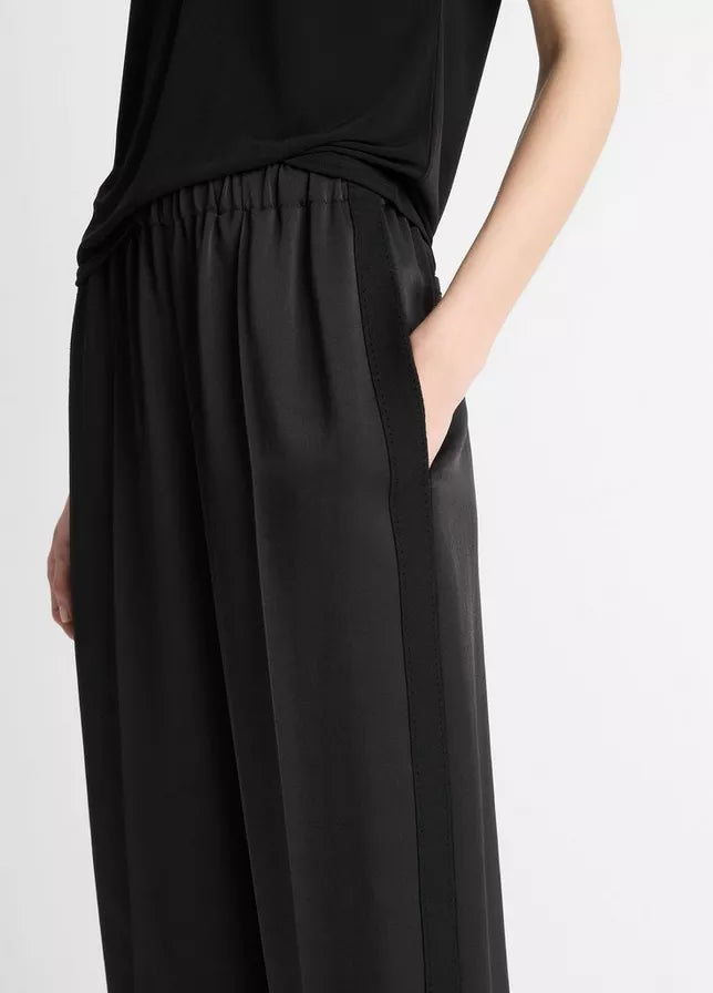 Vince Side-Strap Crepe Pull-On Pant
