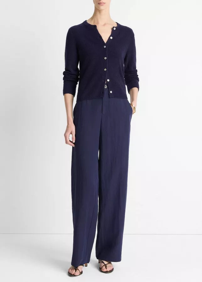 Vince Silk & Cashmere-Blend Bouclé Cardigan