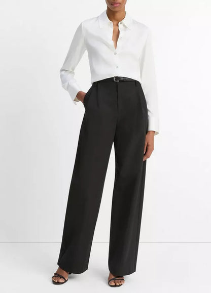 Vince Silk-Blend Slim Button-Front Blouse