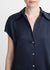 Vince  Silk Cap-Sleeve Ruched-Back Blouse