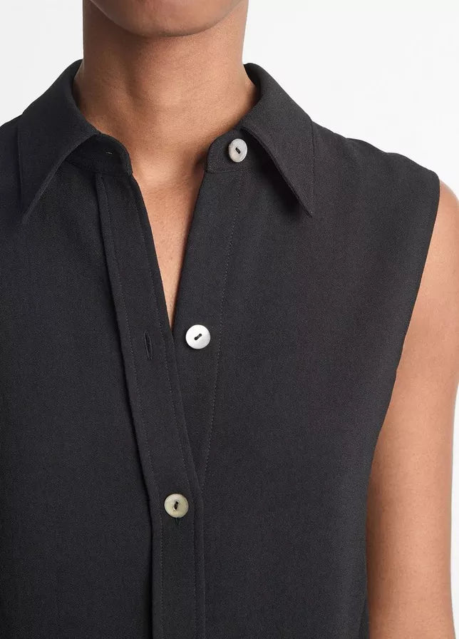 Vince Sleeveless Button-Front Shirt