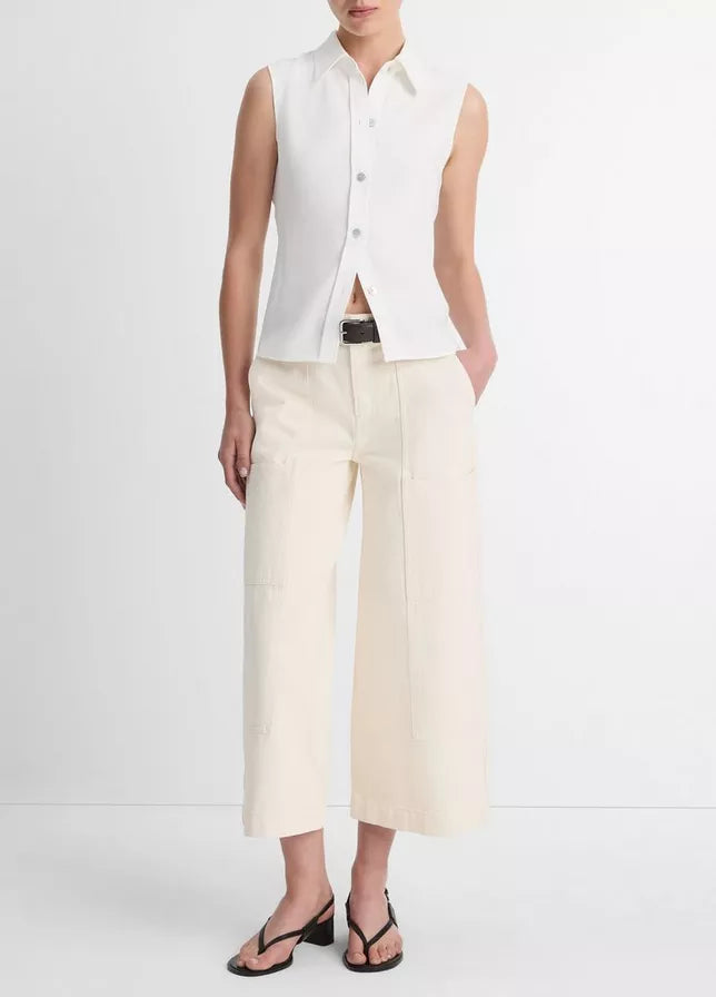 Vince Sleeveless Button-Front Shirt