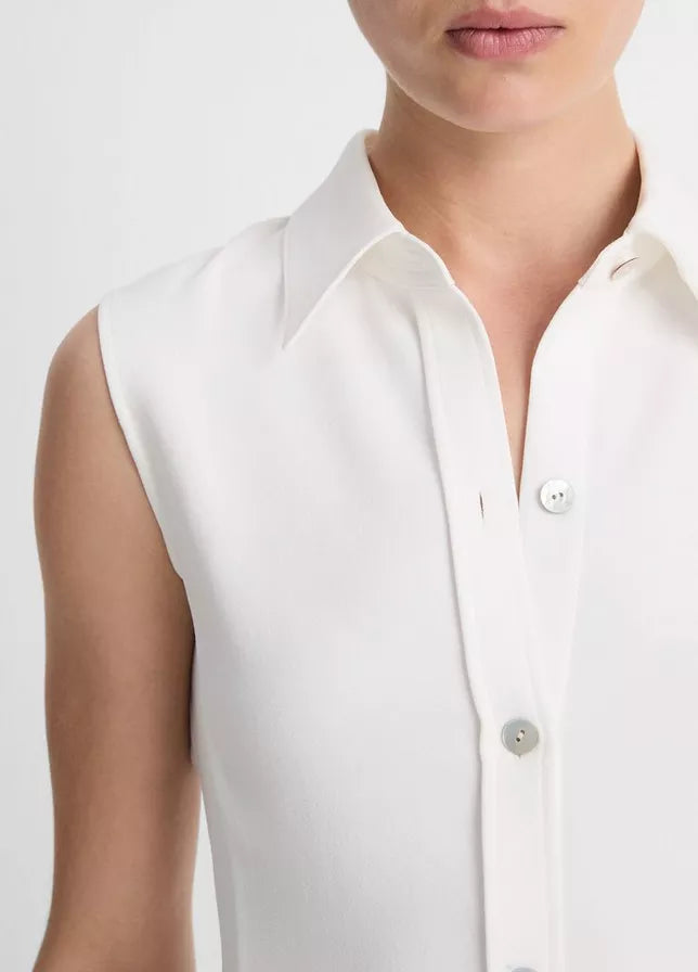 Vince Sleeveless Button-Front Shirt