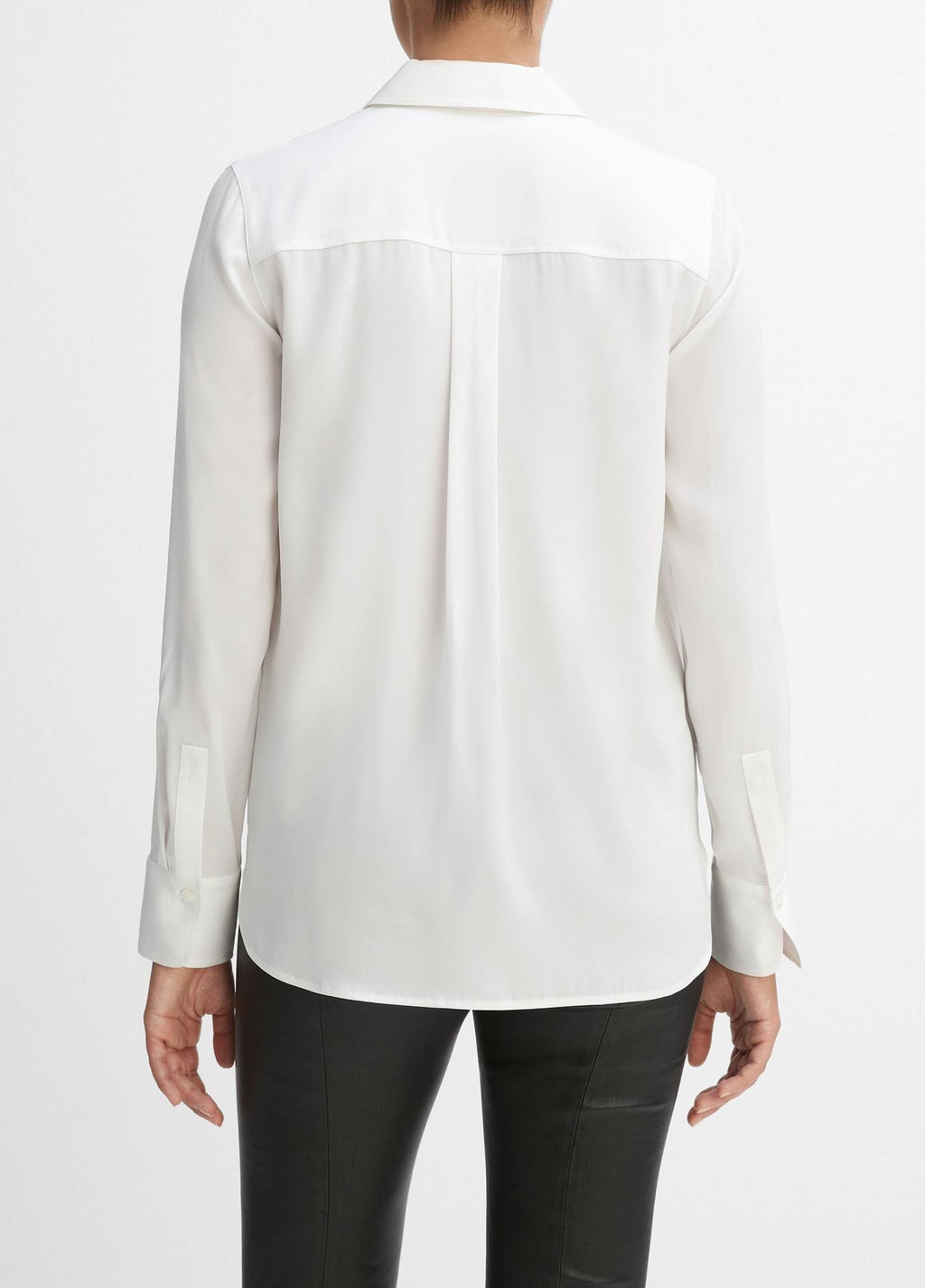 Vince Slim Fitted Stretch Silk Blouse
