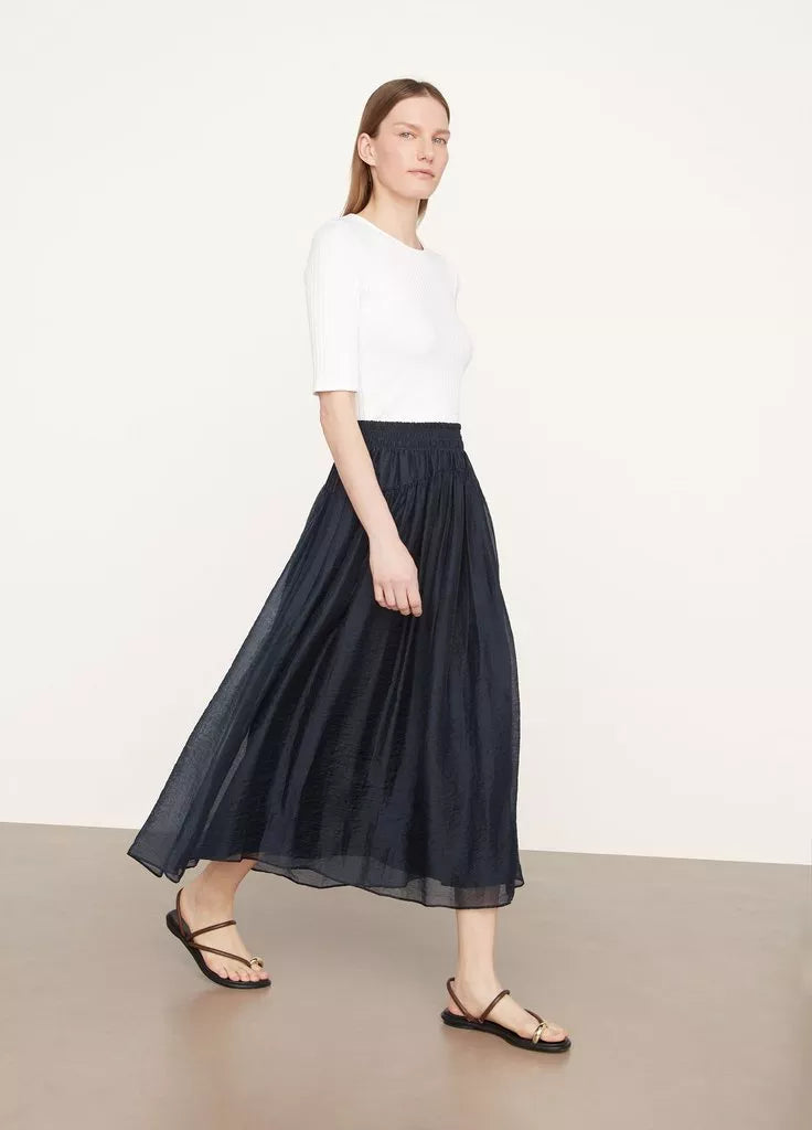 Vince navy top pleated skirt