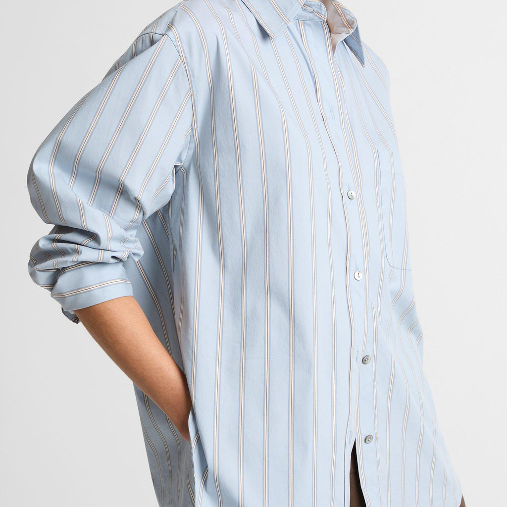 Vince Striped Cotton-Blend Button-Front Shirt