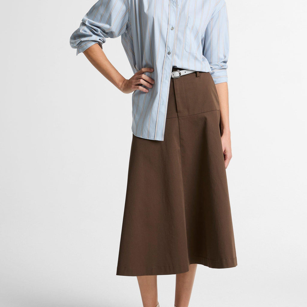 Vince Striped Cotton-Blend Button-Front Shirt