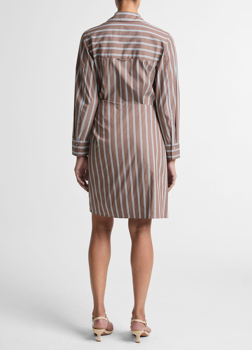 Vince Striped Cotton-Blend Wrap Dress