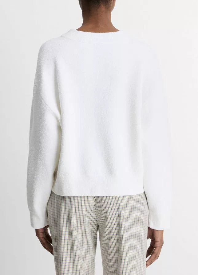 Vince Structured Cotton-Blend Bouclé Sweater