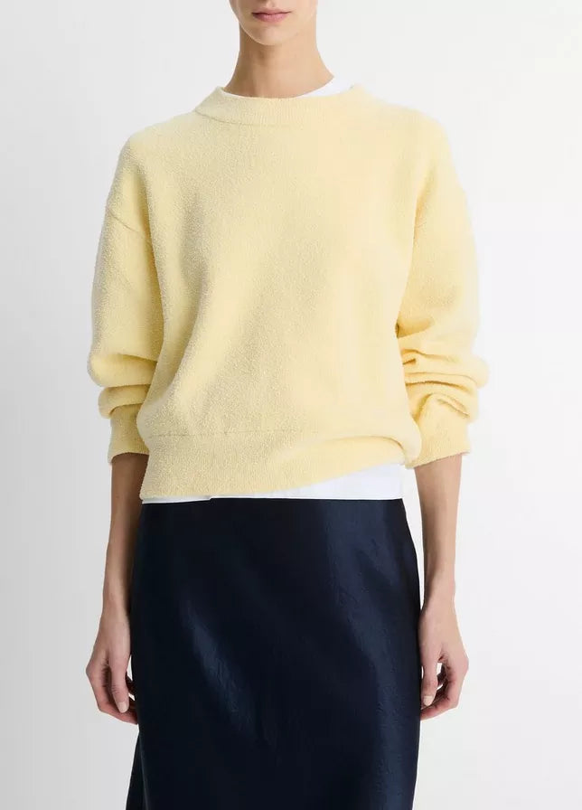 Vince Structured Cotton-Blend Bouclé Sweater