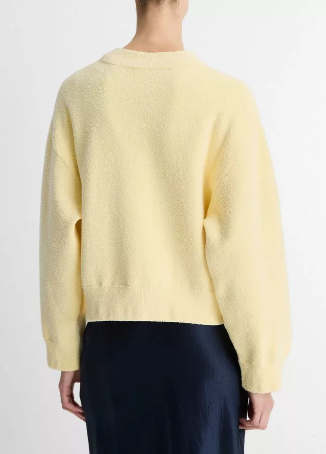 Vince Structured Cotton-Blend Bouclé Sweater