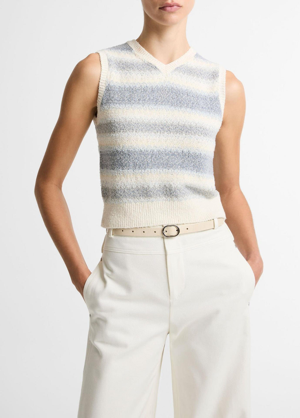 Vince Summer Fair Isle Silk-Blend Sweater Vest
