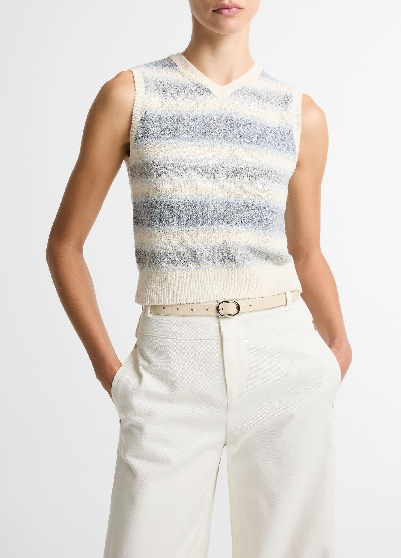 Vince Summer Fair Isle Silk-Blend Sweater Vest