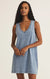 Z Supply Sloane V-Neck Jersey Denim Mini Dress