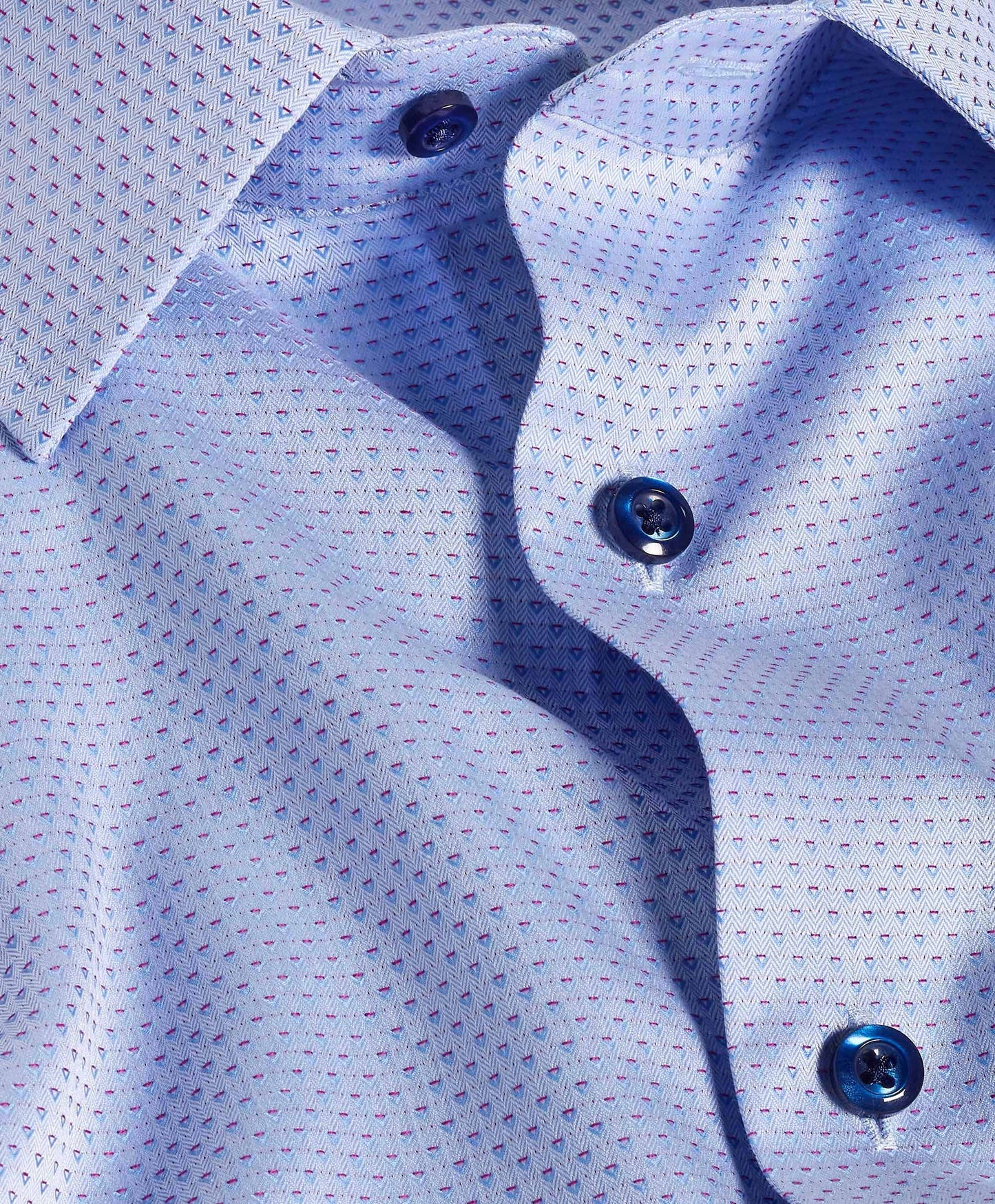 David Donahue Sky & Berry Textured Dobby Dress Shirt