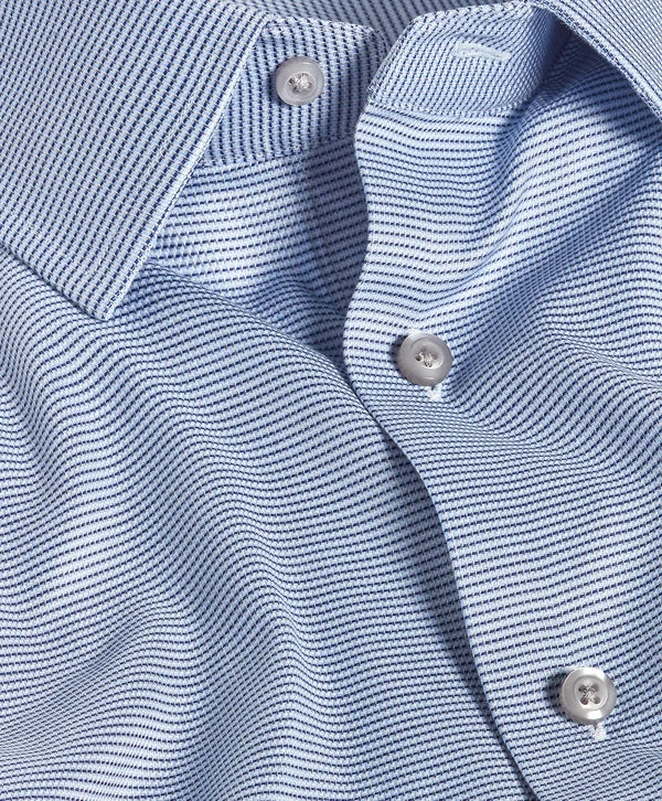 David Donahue Micro Twill Stretch Dress Shirt