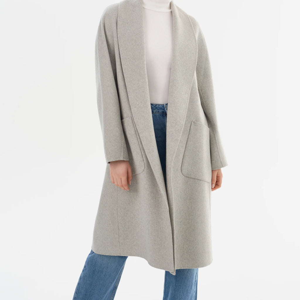 Lamarque Thara Shawl Collar Wool Coat