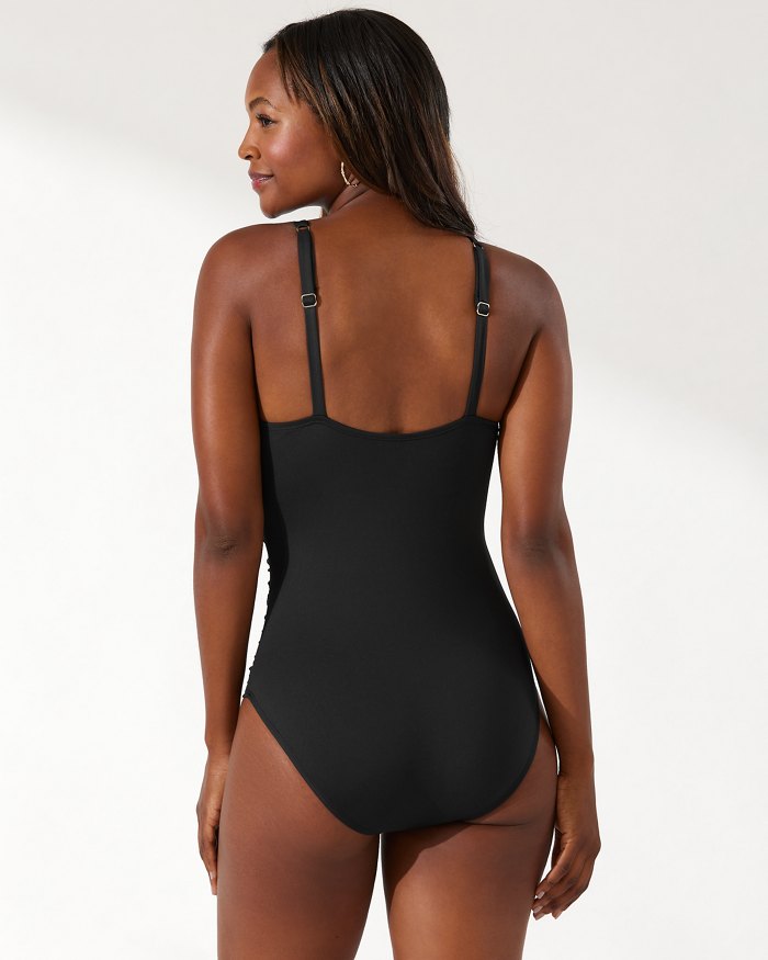 Tommy Bahama Pearl Wrap-Front One-Piece Swimsuit