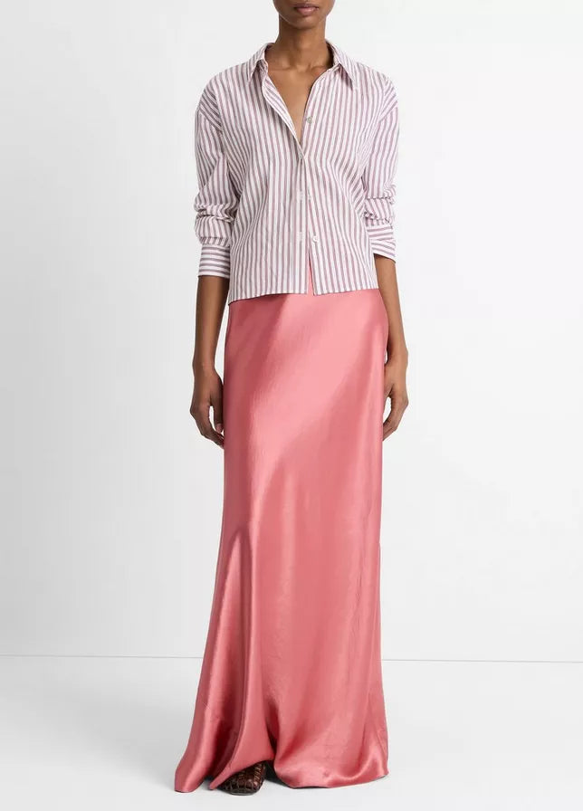 Vince Till Stripe Cropped Button-Front Shirt