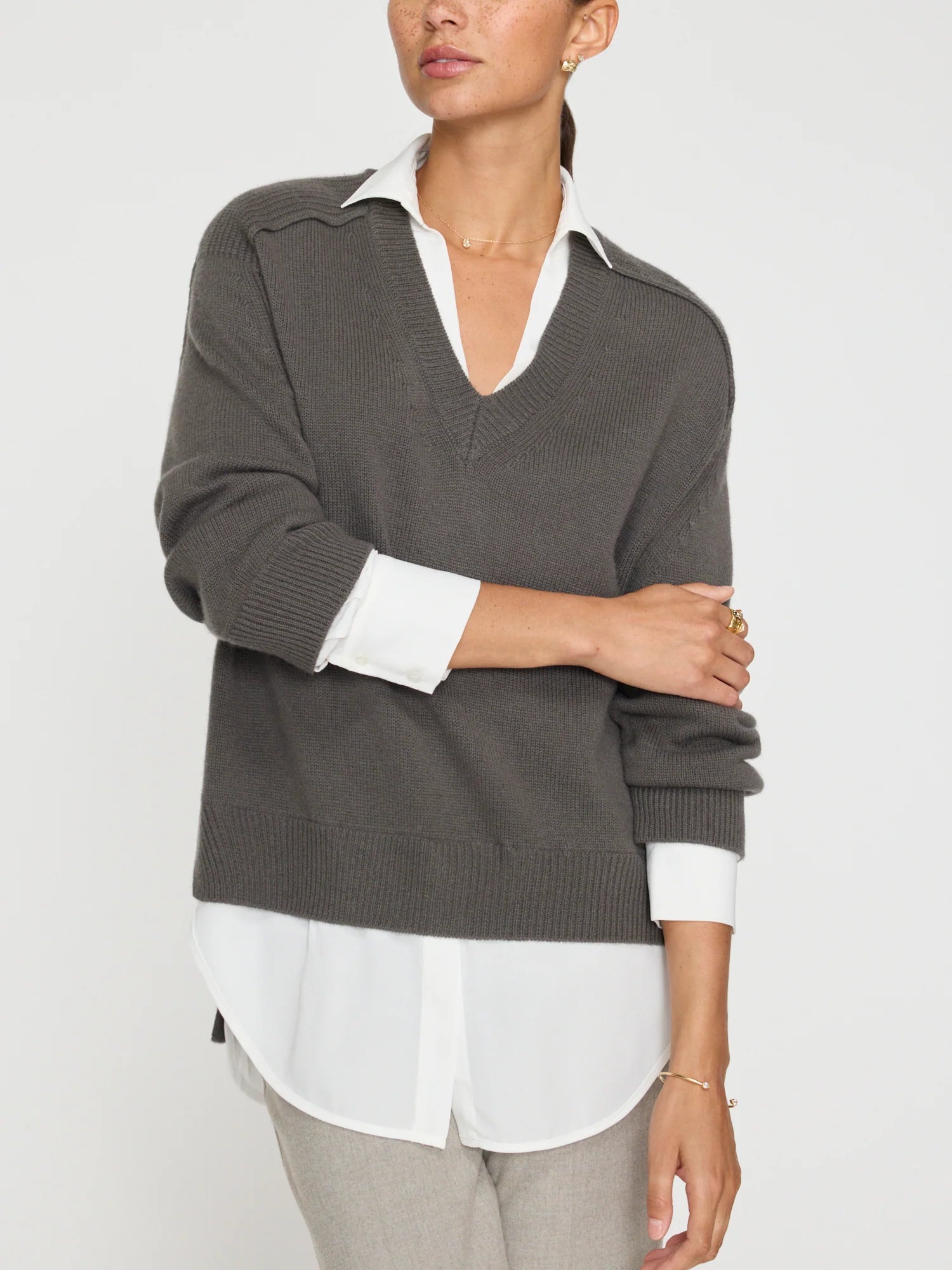 Brochu Walker Looker V-neck Layered Pullover