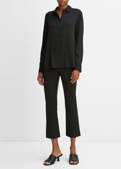 Vince Slim Fitted Stretch Silk Blouse