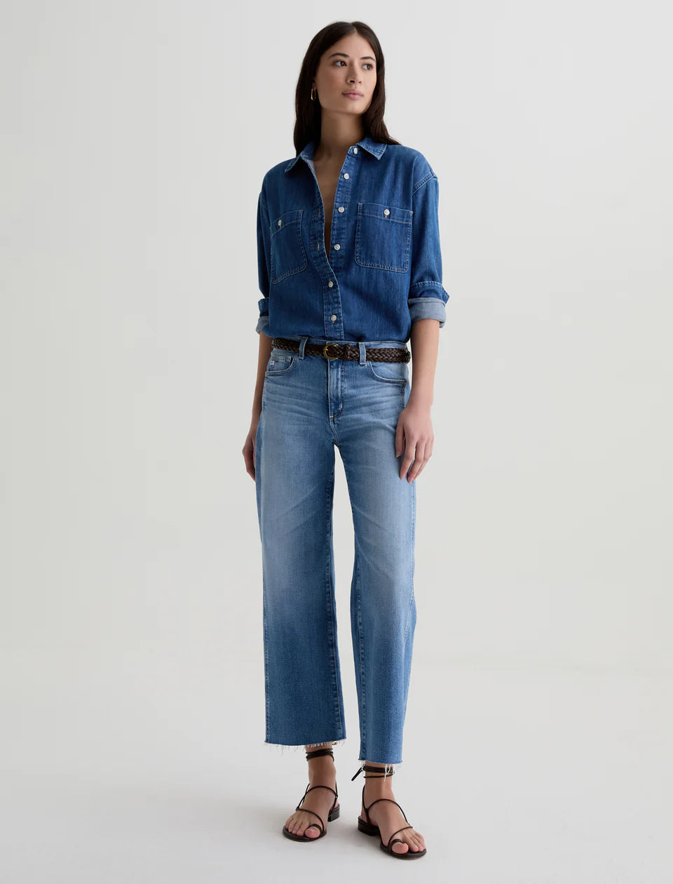 AG Saige Wide Leg Crop With Panel