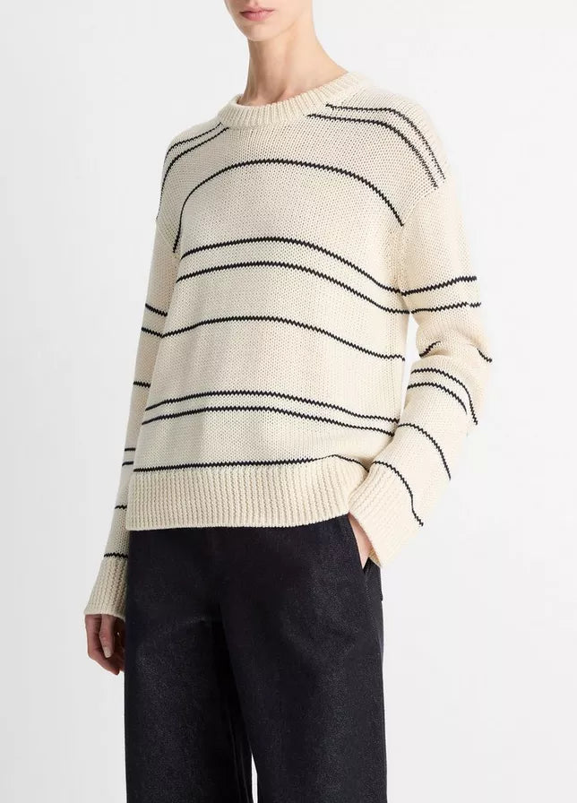 Vince Variegated Stripe Wool-Blend Sweater