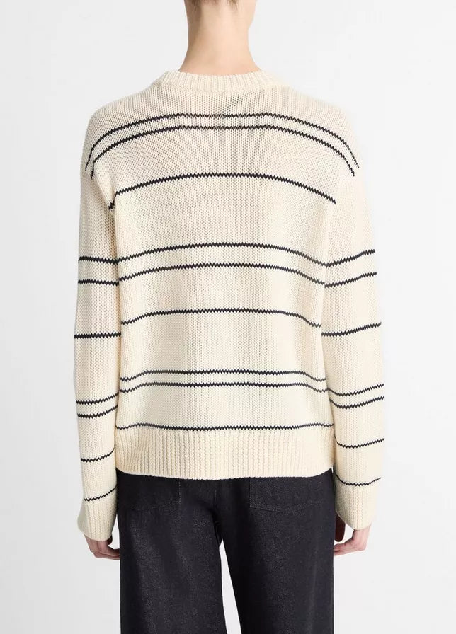 Vince Variegated Stripe Wool-Blend Sweater
