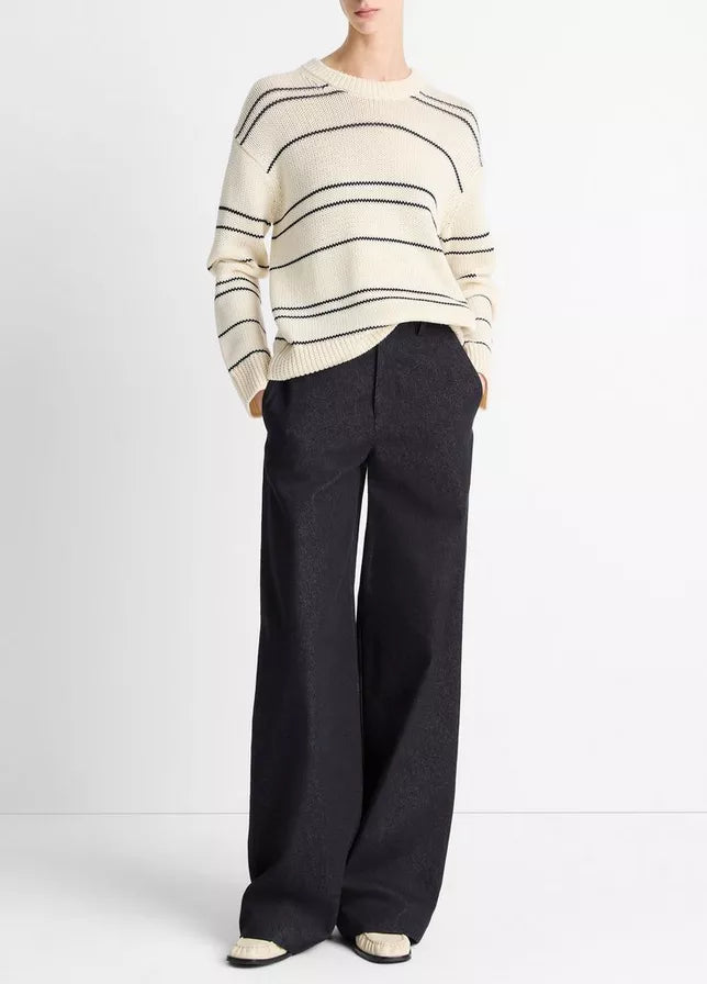 Vince Variegated Stripe Wool-Blend Sweater