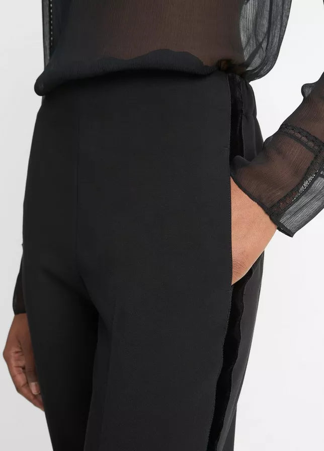 Vince Velvet-Trim Pull-On Pant