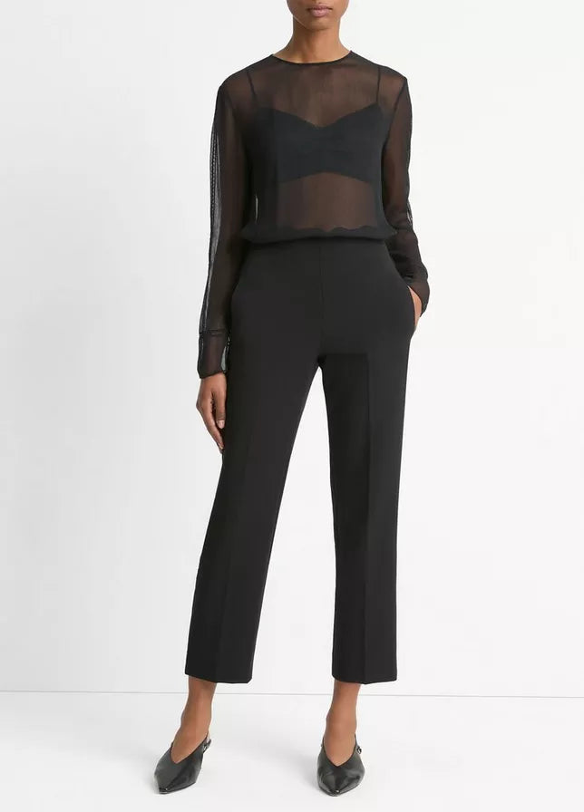 Vince Velvet-Trim Pull-On Pant