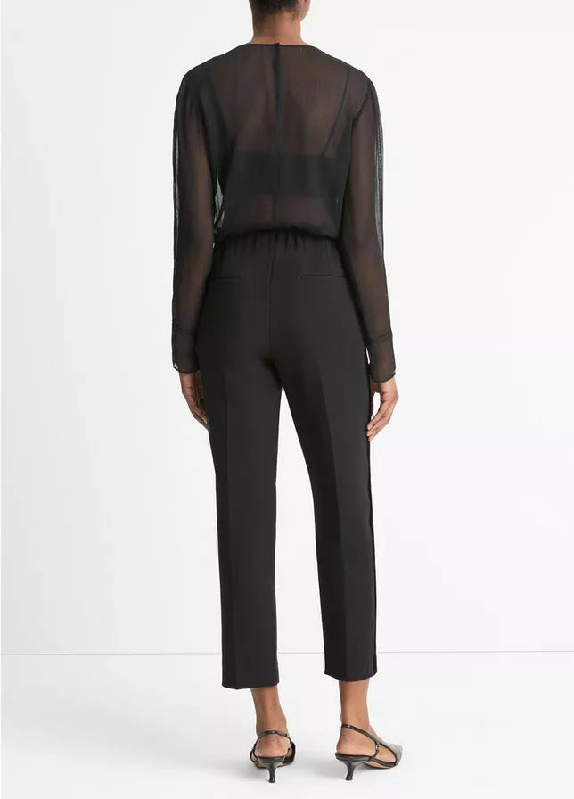 Vince Velvet-Trim Pull-On Pant