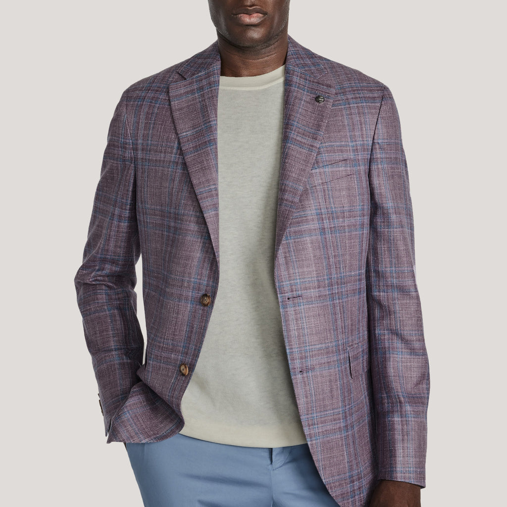 Jack Victor Midland Berry Plaid Blazer