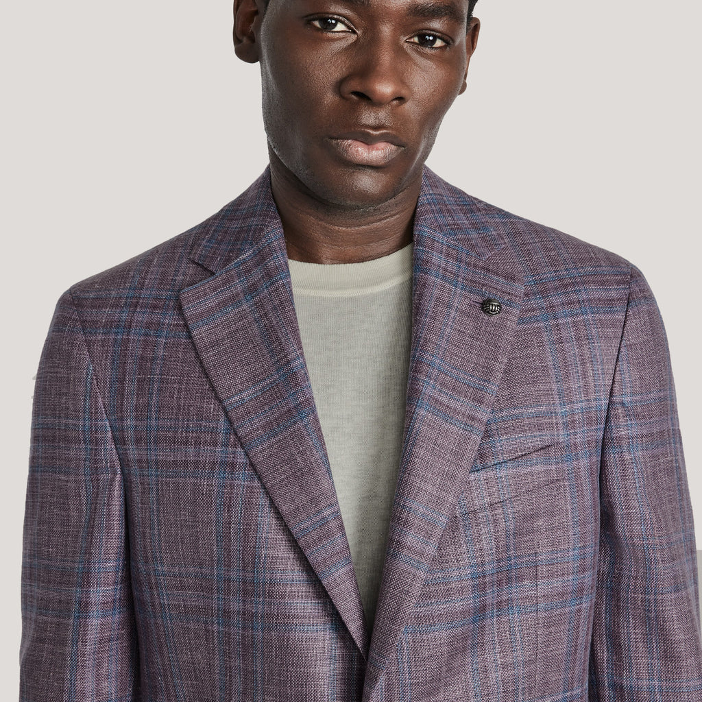 Jack Victor Midland Berry Plaid Blazer