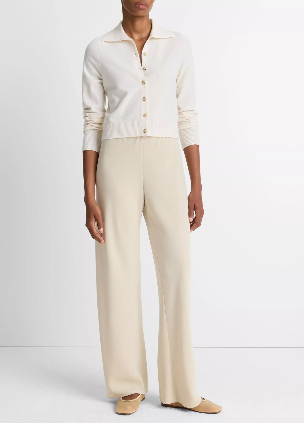 Vince Wool & Cashmere-Blend Polo Cardigan