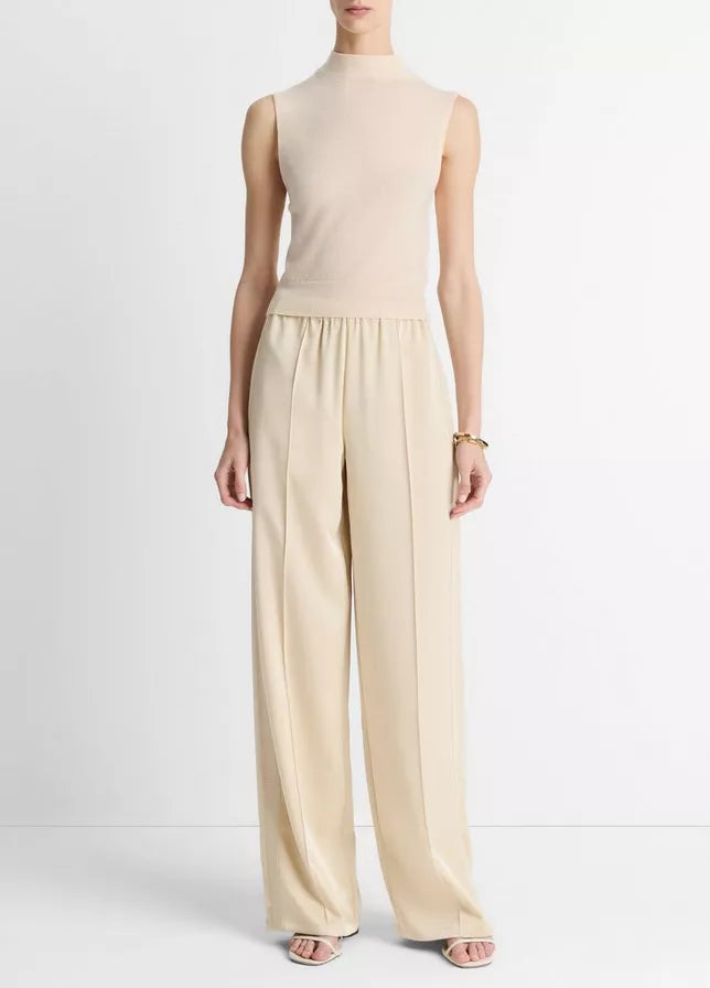 Vince Wool-Blend Sleeveless Mock-Neck Sweater