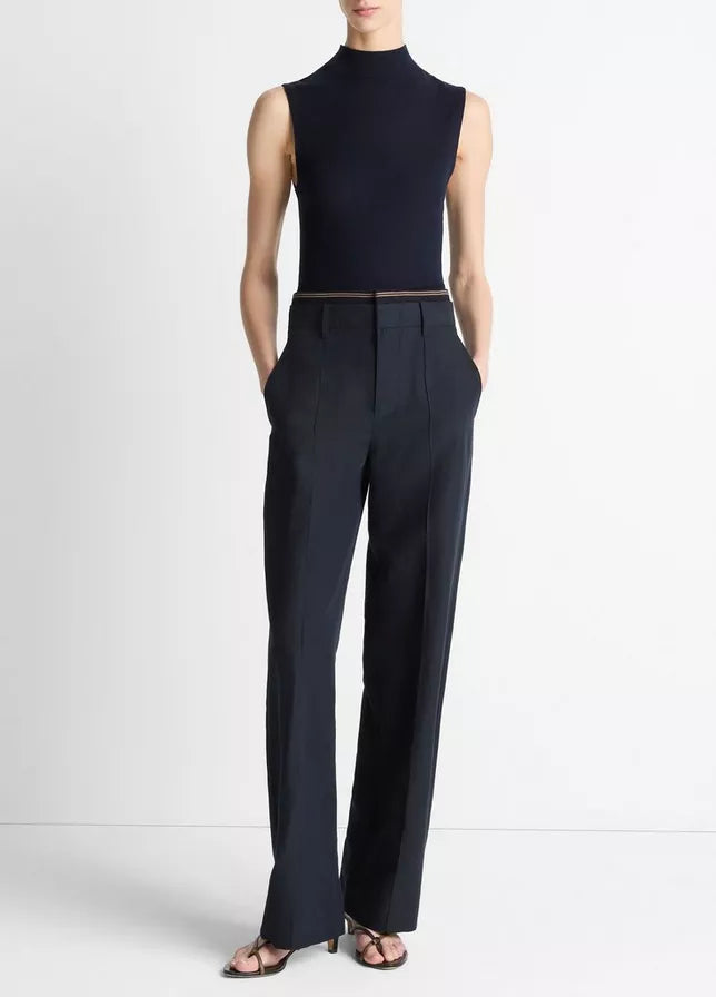 Vince Wool-Blend Sleeveless Mock-Neck Sweater