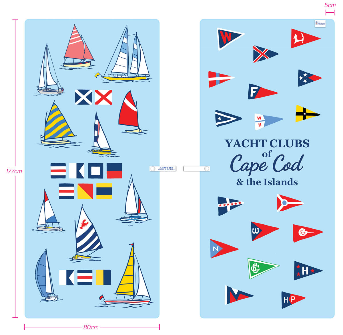The Cape Cod Towel Company Yacht Club Beach Towel